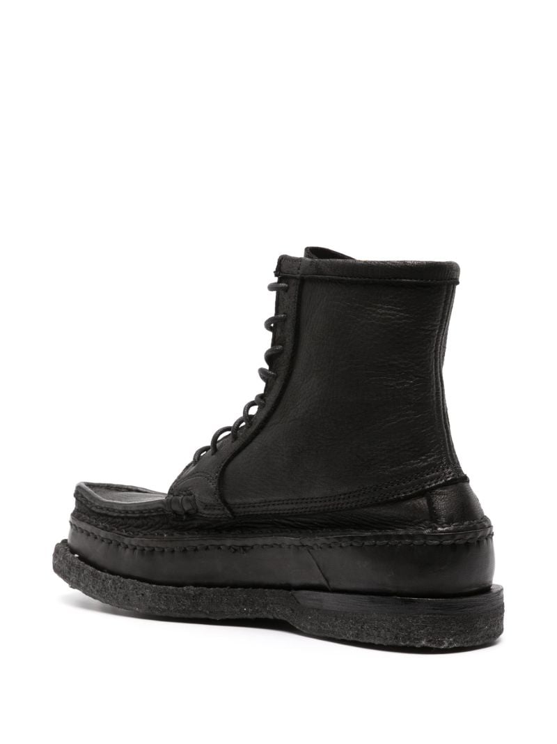 Black Cheekag-folk Leather Boots