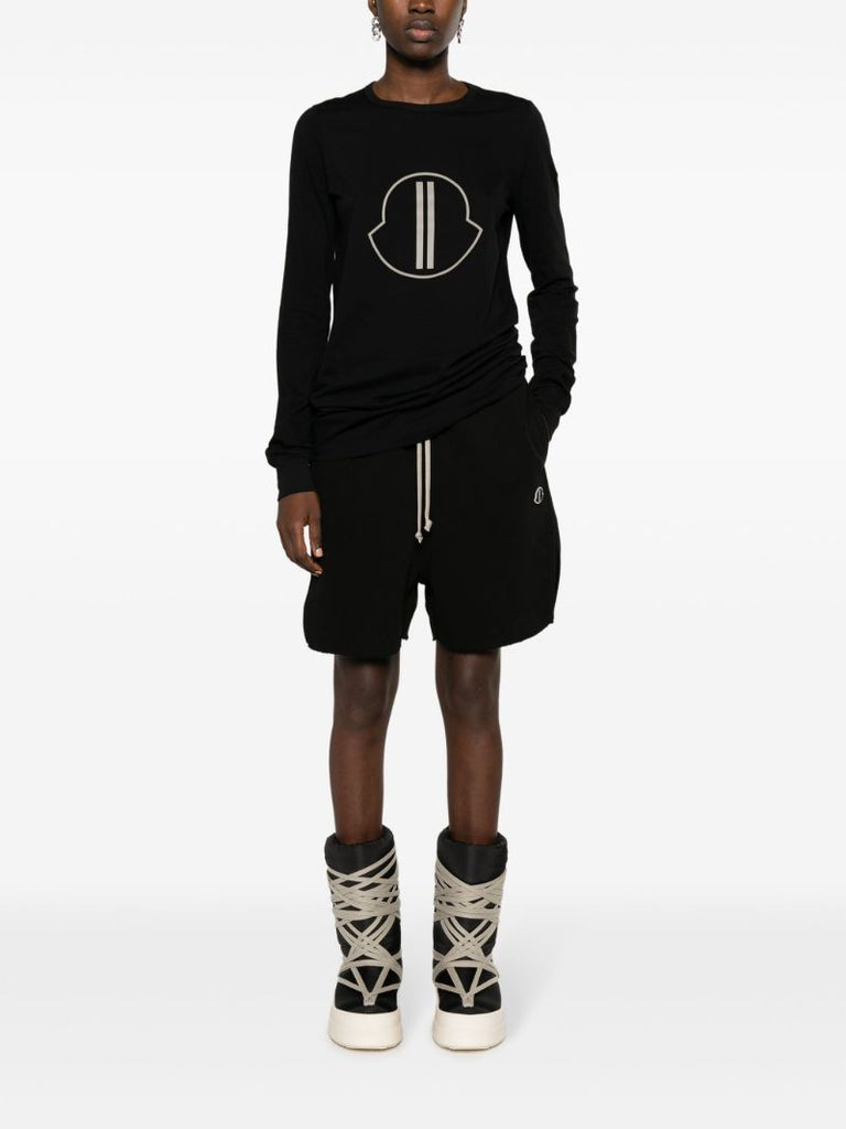 Black Logo-print Long-sleeve Top