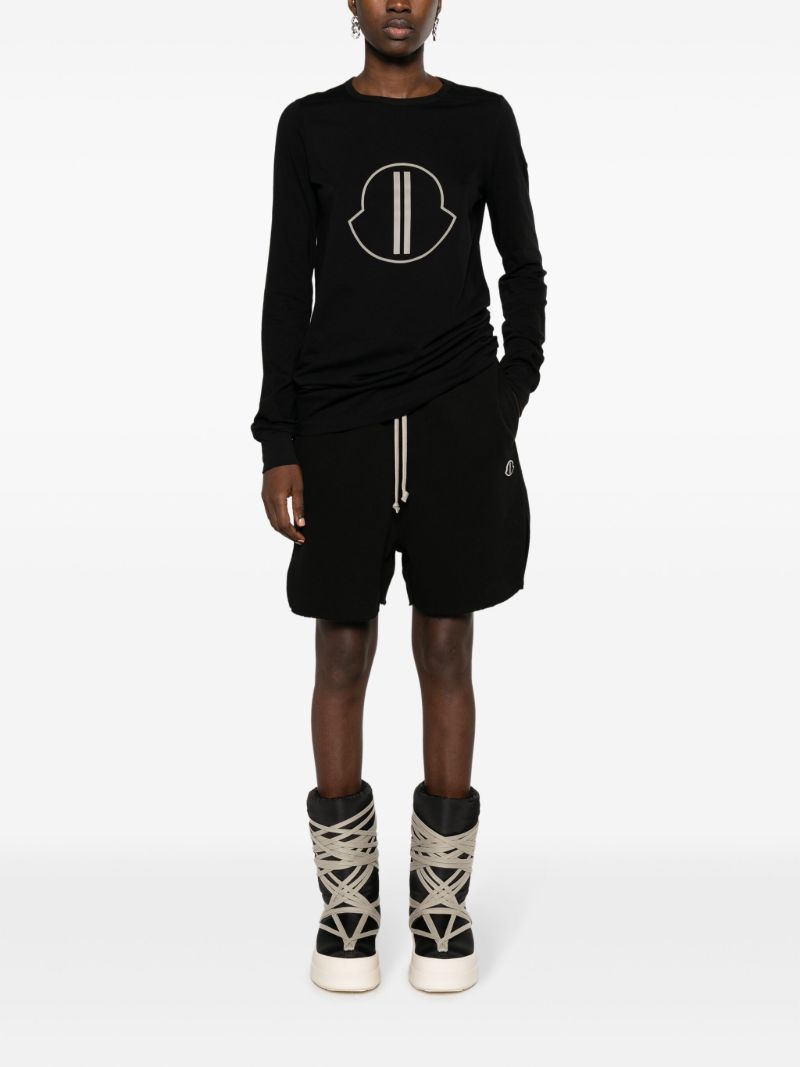Black Logo-print Long-sleeve Top