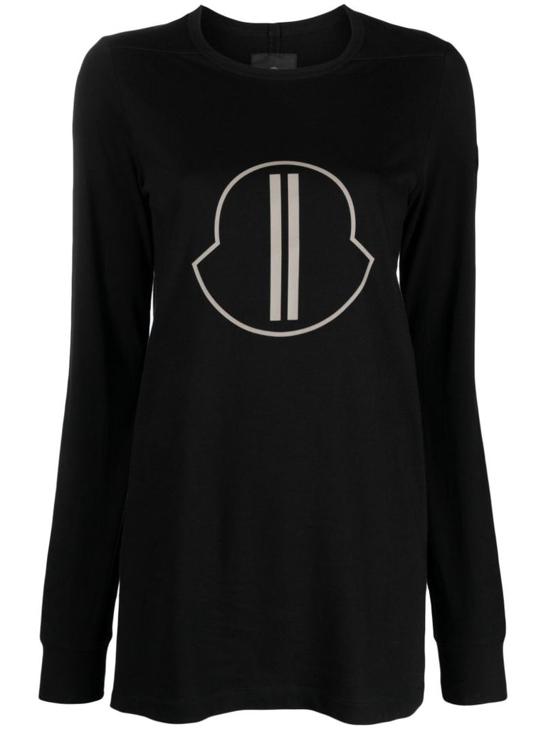 Black Logo-print Long-sleeve Top