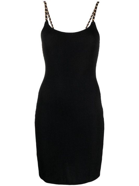 Black Tiaa Chain-strap Mini Dress