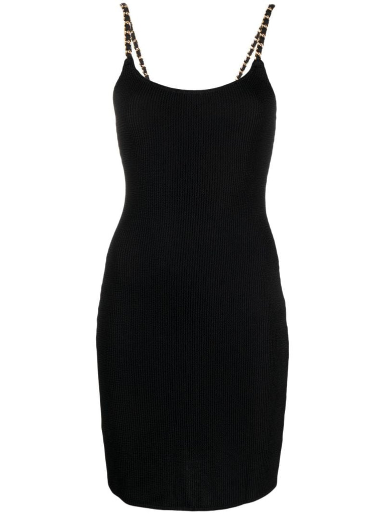 Black Tiaa Chain-strap Mini Dress