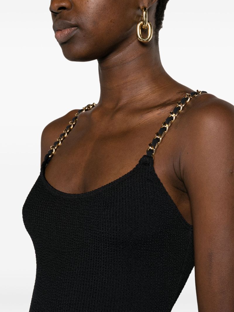 Black Tiaa Chain-strap Mini Dress