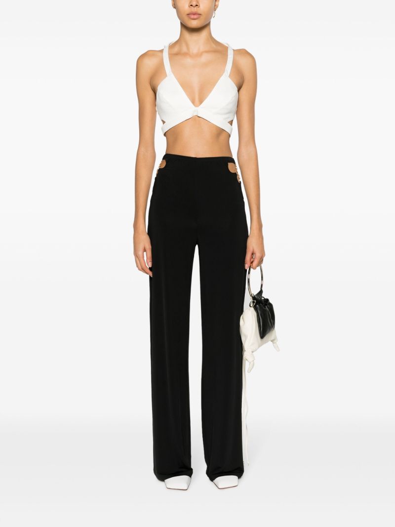 Black Anastacia Chain-detail Flared Trousers