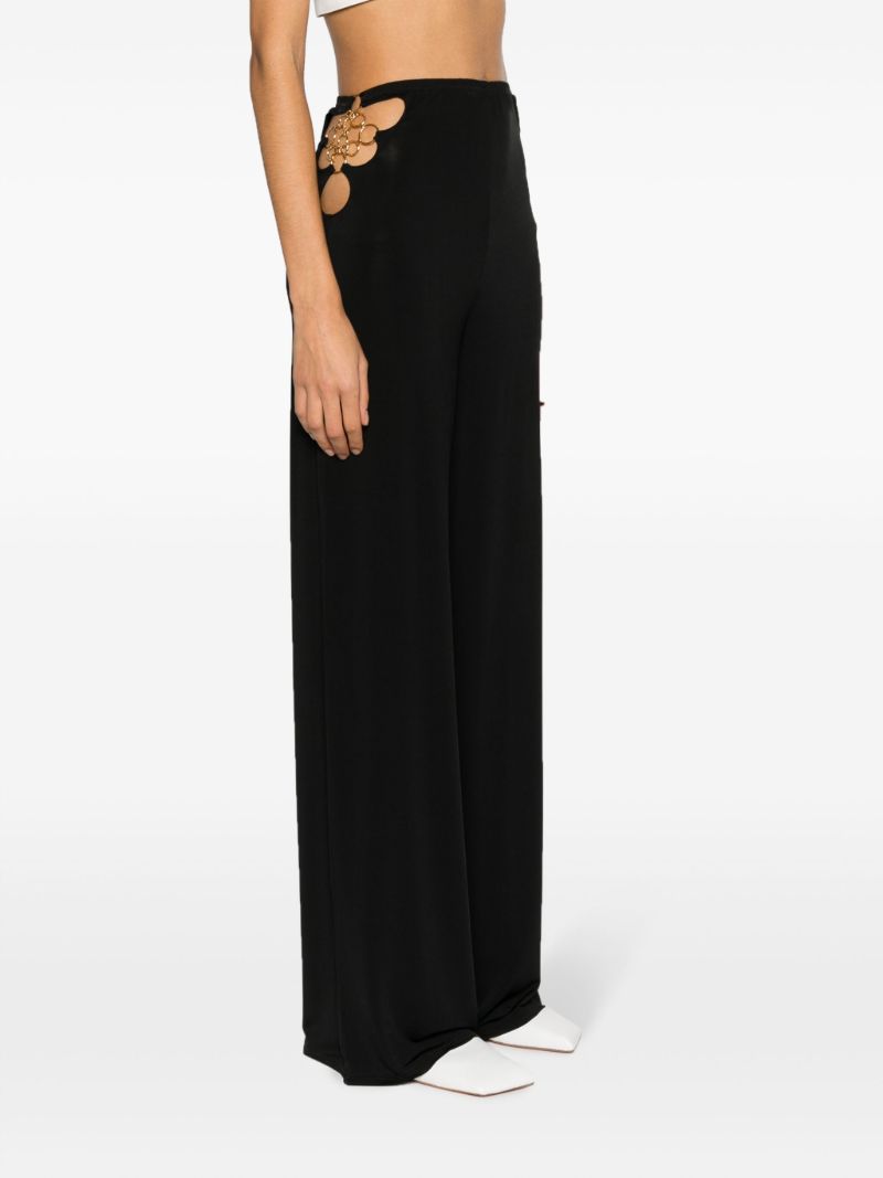Black Anastacia Chain-detail Flared Trousers