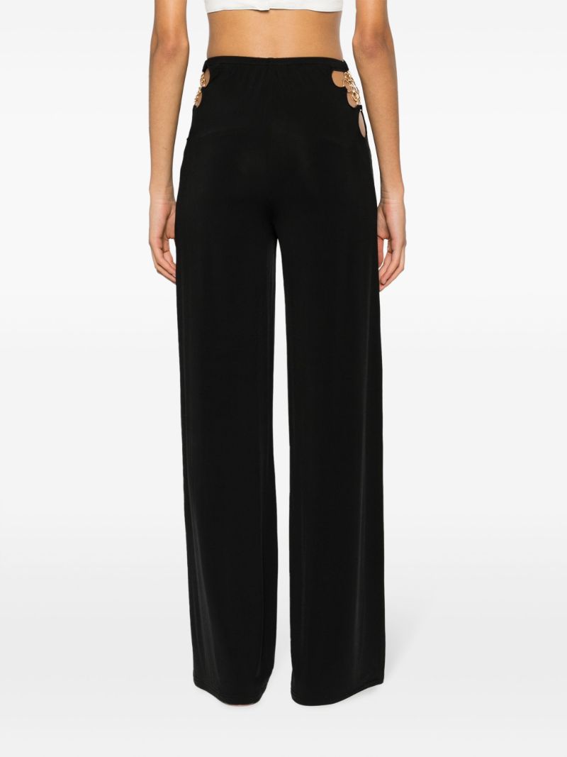 Black Anastacia Chain-detail Flared Trousers