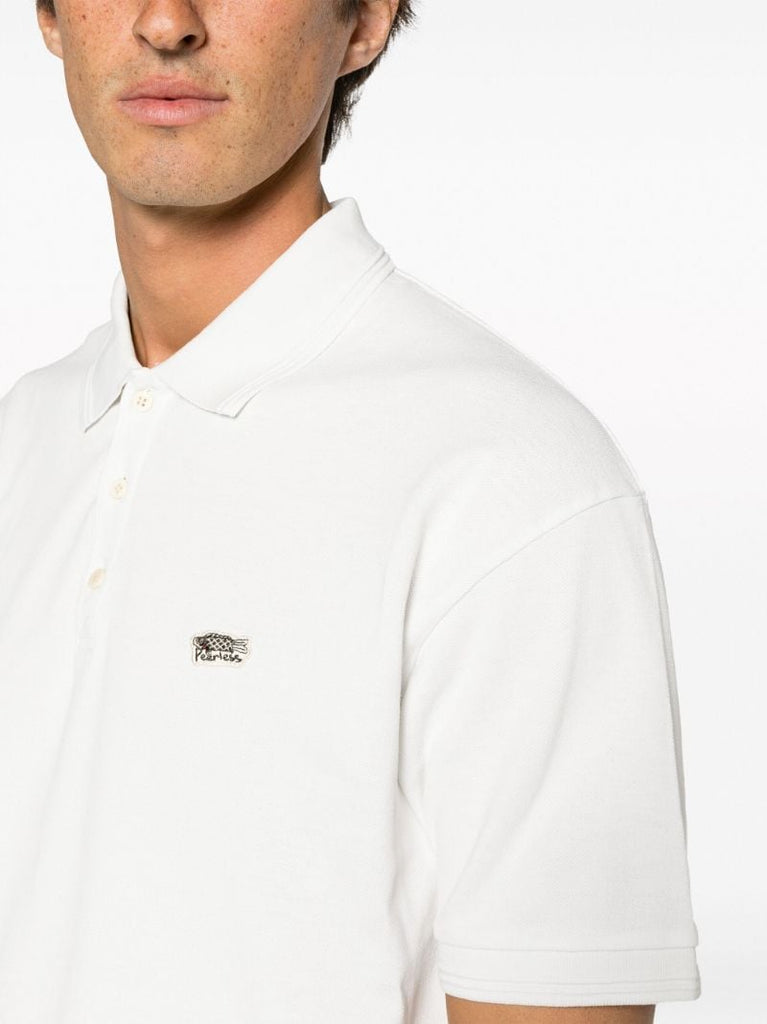 White Jumbo Weller Cotton Polo Top