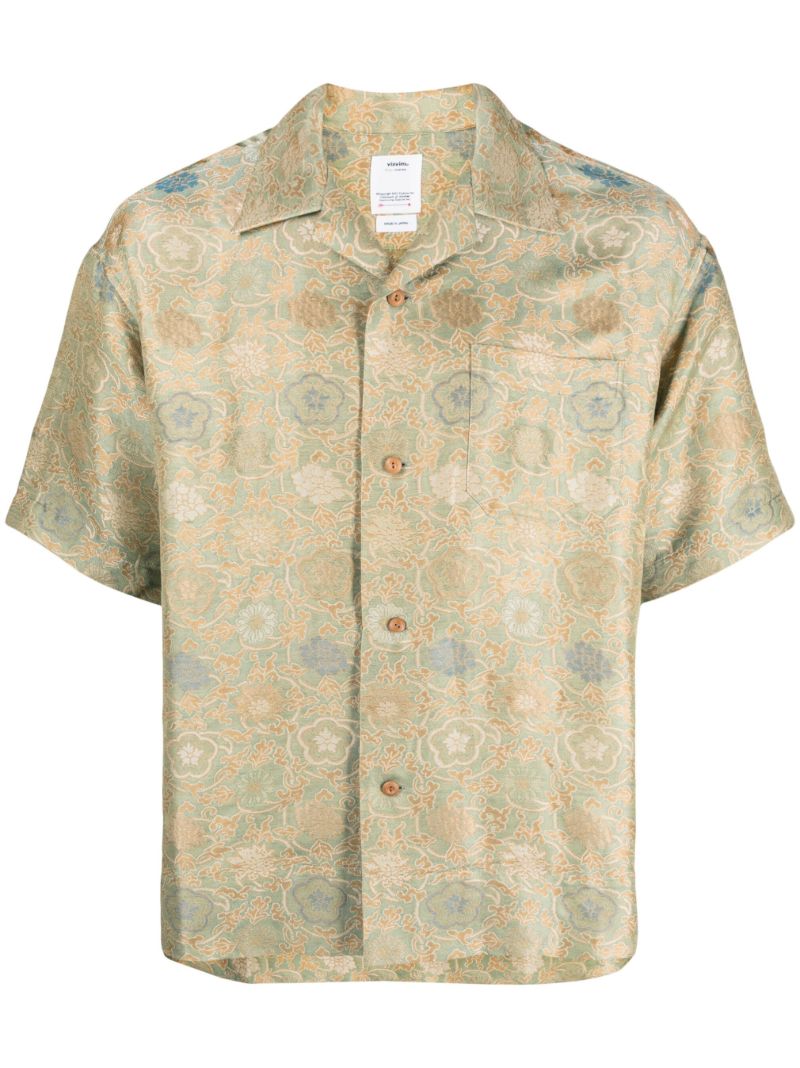 Neutral Copa Floral-print Bowling Shirt
