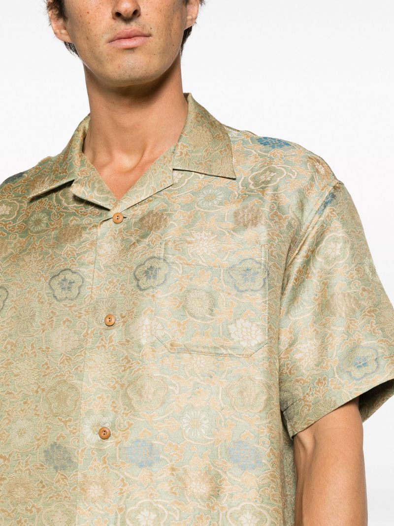 Neutral Copa Floral-print Bowling Shirt