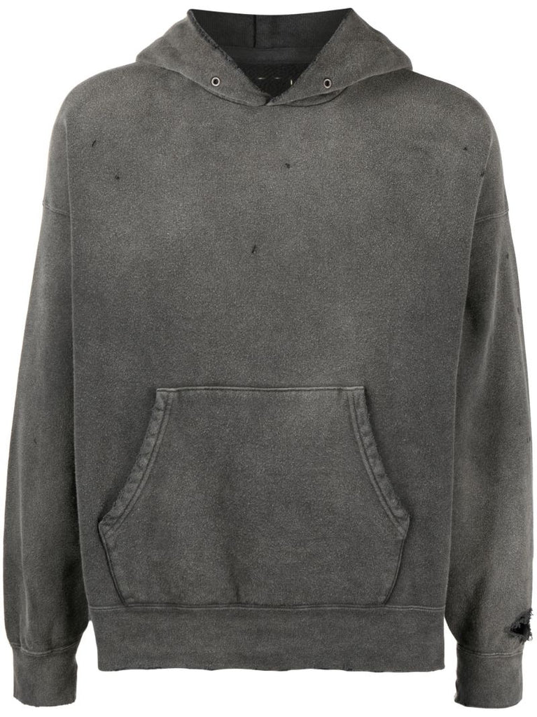 Black Jumbo Crash Cotton Hoodie