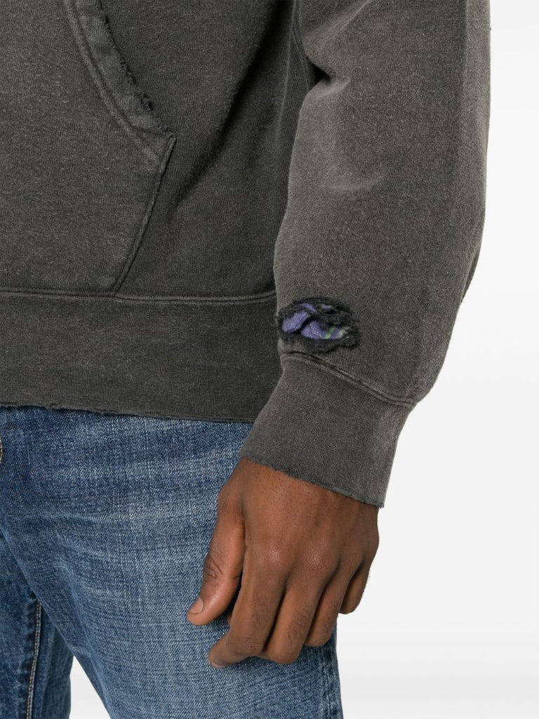 Black Jumbo Crash Cotton Hoodie