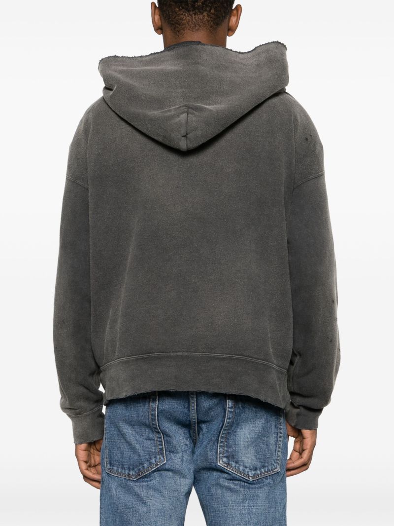 Black Jumbo Crash Cotton Hoodie
