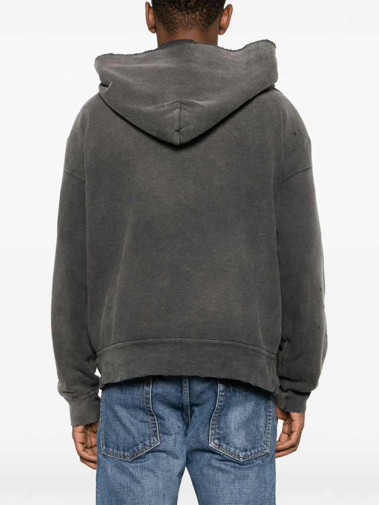 Black Jumbo Crash Cotton Hoodie