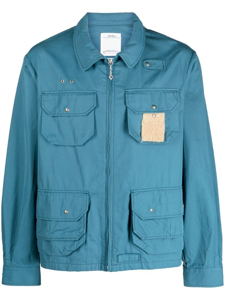 Blue Hemswade Cotton Shirt Jacket