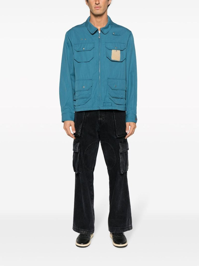 Blue Hemswade Cotton Shirt Jacket