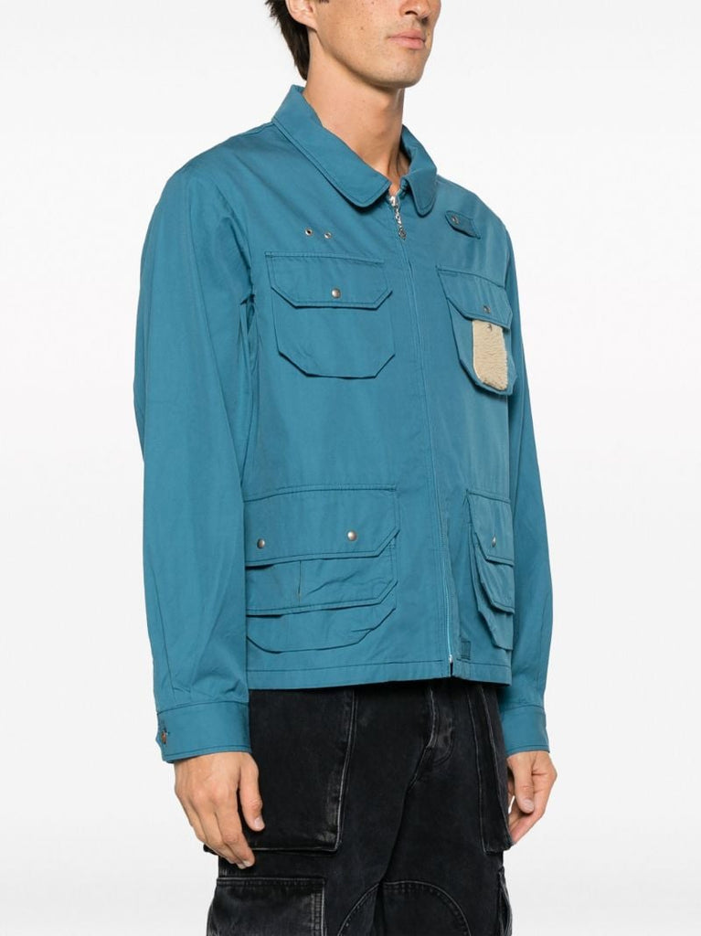 Blue Hemswade Cotton Shirt Jacket