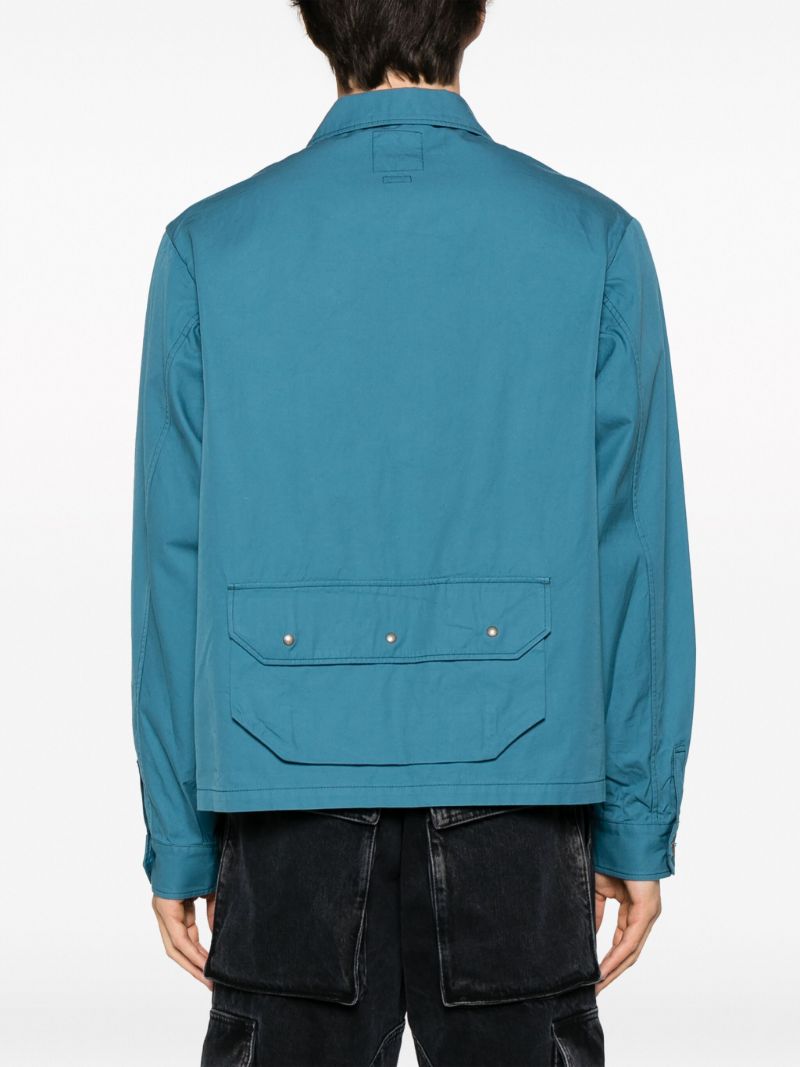Blue Hemswade Cotton Shirt Jacket