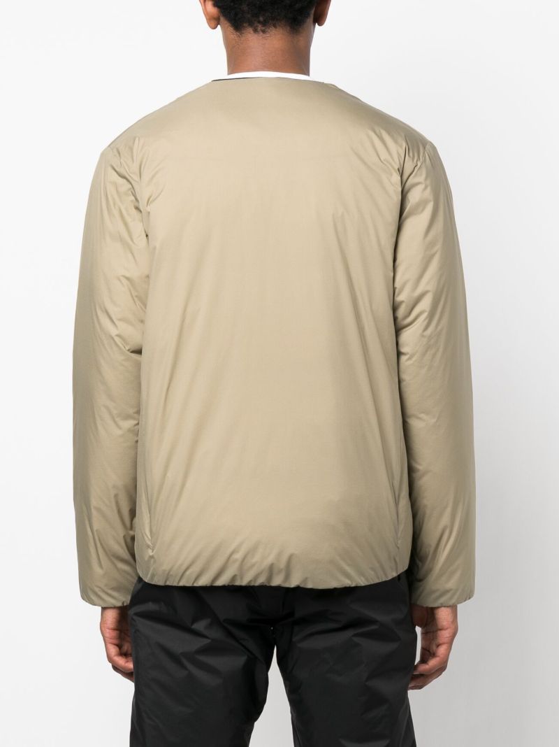 Beige V Neck Zip Up Jacket