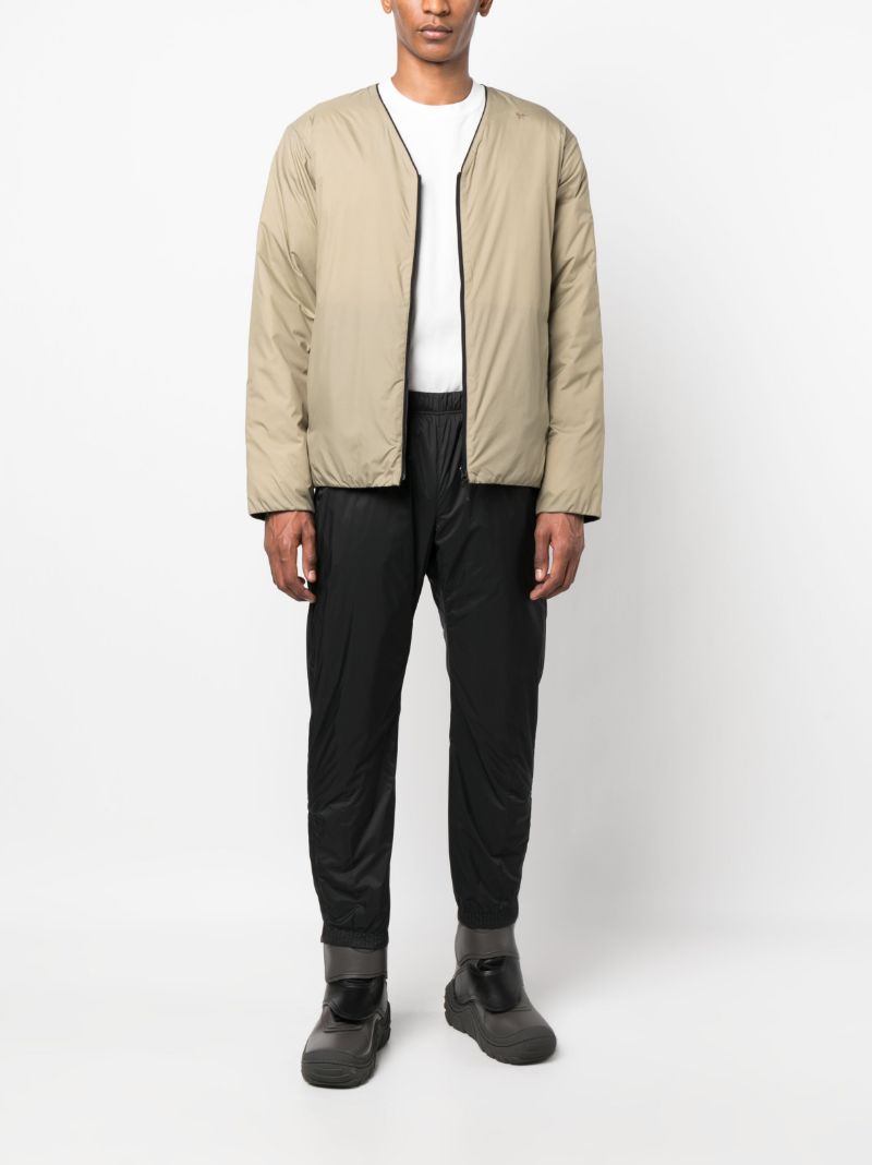 Beige V Neck Zip Up Jacket
