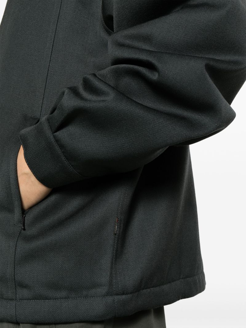 Grey High-neck Zip-up Wool Jacket