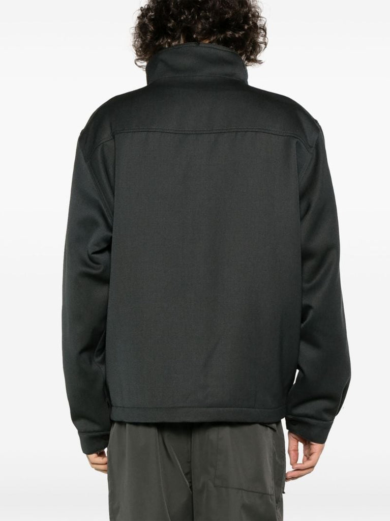 Grey High-neck Zip-up Wool Jacket
