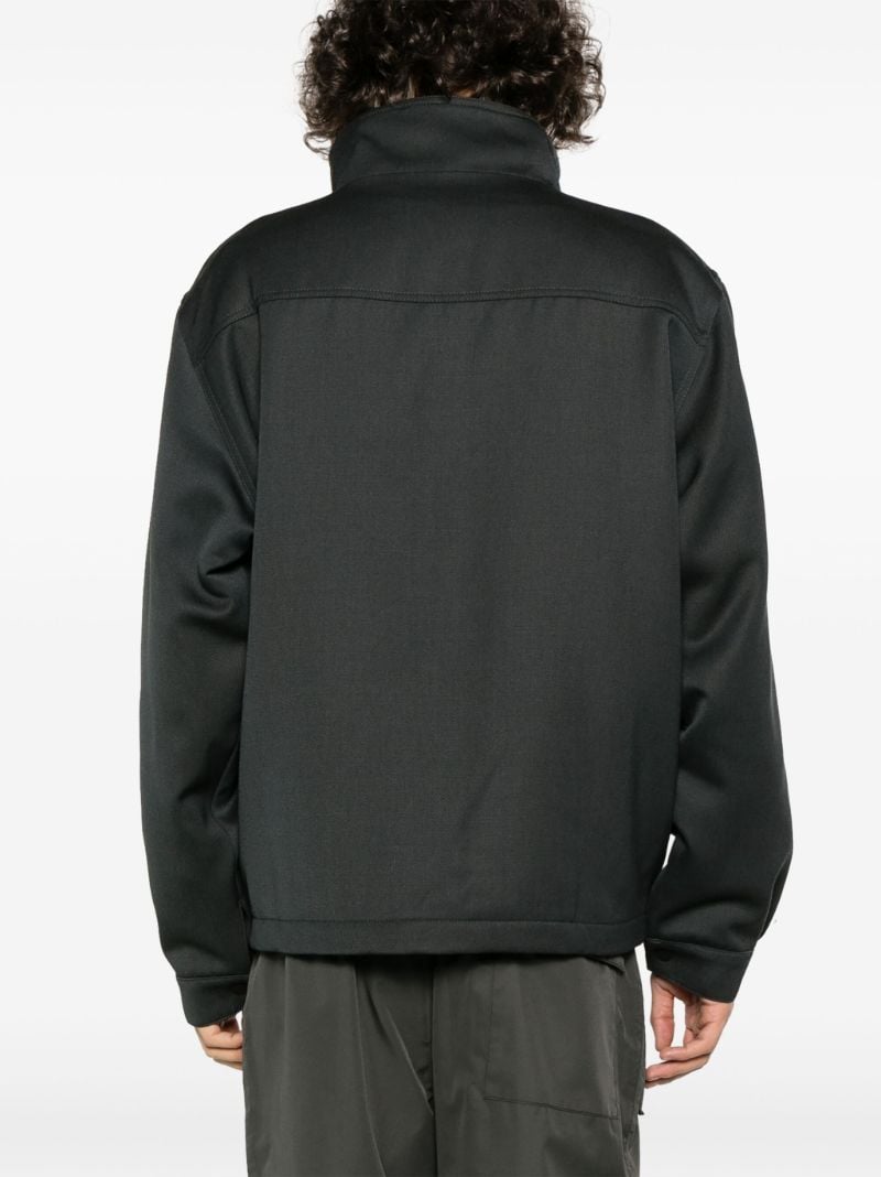 Grey High-neck Zip-up Wool Jacket
