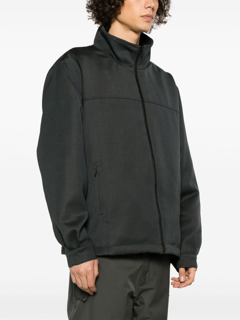 Grey High-neck Zip-up Wool Jacket