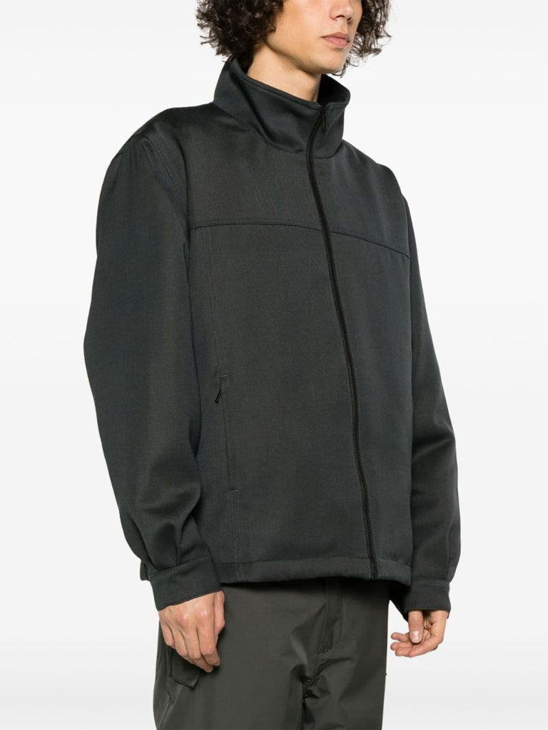 Grey High-neck Zip-up Wool Jacket