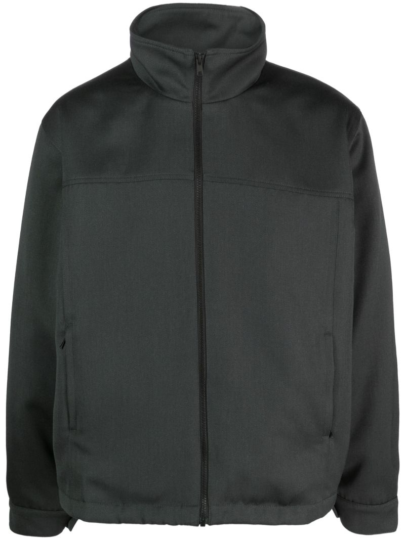 Grey High-neck Zip-up Wool Jacket