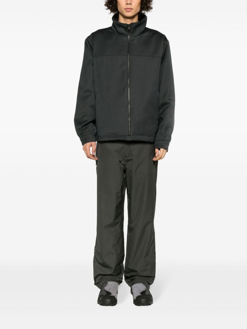 Grey High-neck Zip-up Wool Jacket