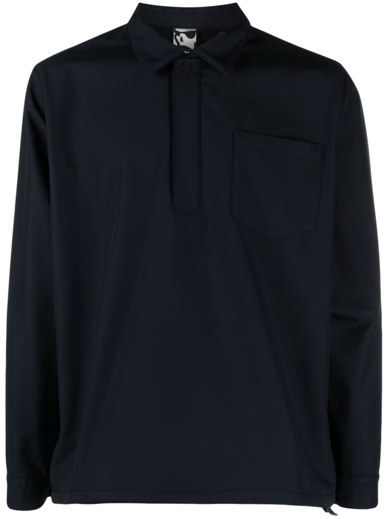 Blue Long-sleeve Polo Shirt