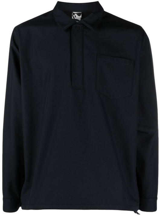 Blue Long-sleeve Polo Shirt