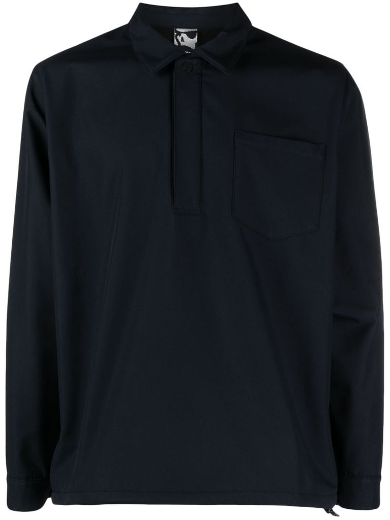 Blue Long-sleeve Polo Shirt
