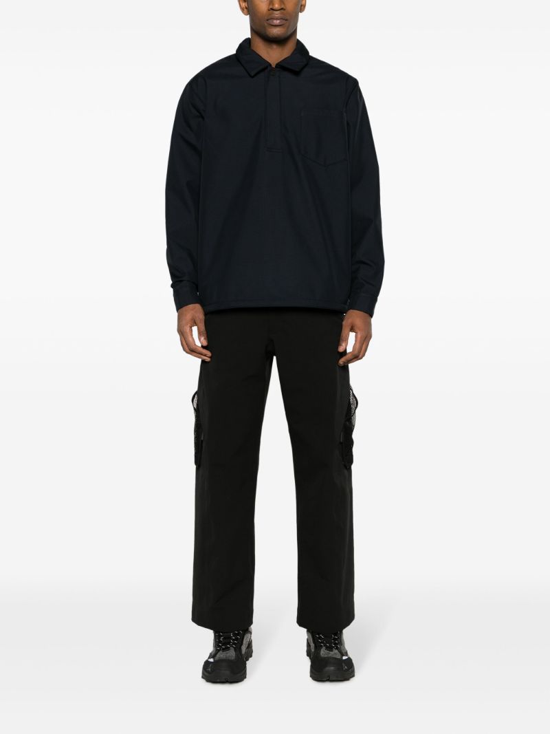 Blue Long-sleeve Polo Shirt