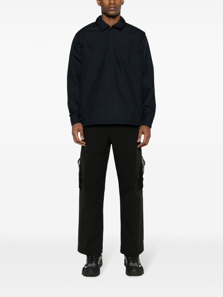 Blue Long-sleeve Polo Shirt