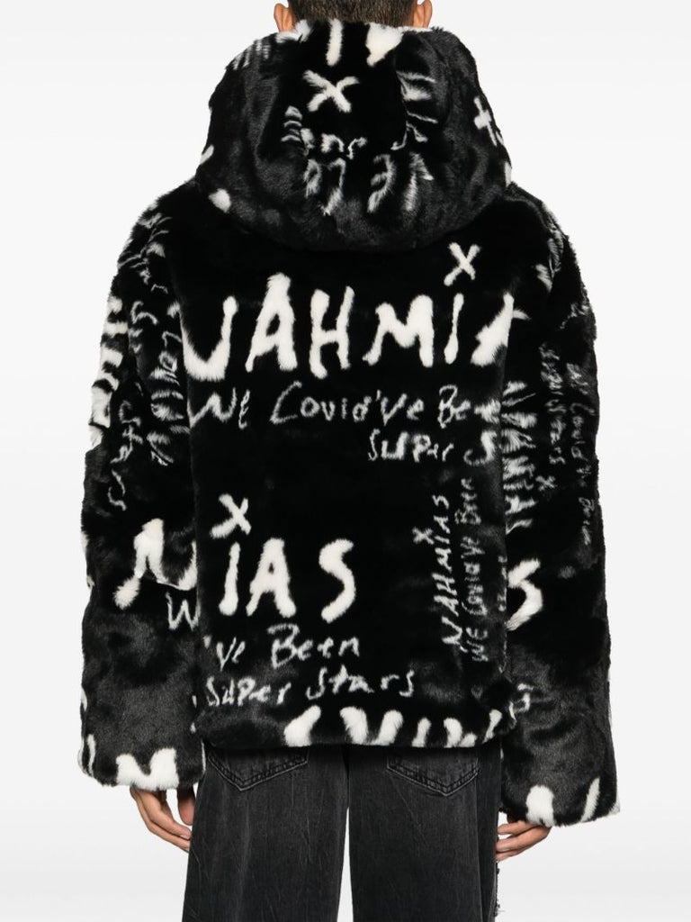 X Black Kodak Black Superstars Faux-fur Jacket