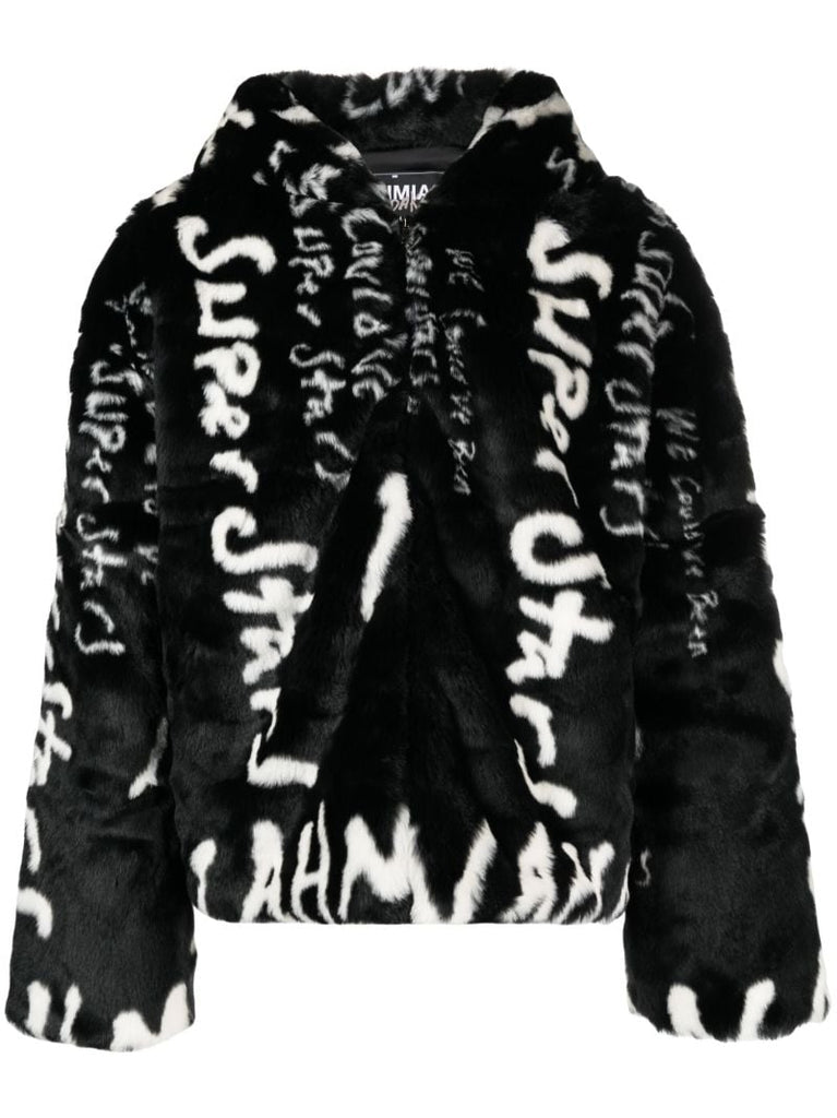 X Black Kodak Black Superstars Faux-fur Jacket