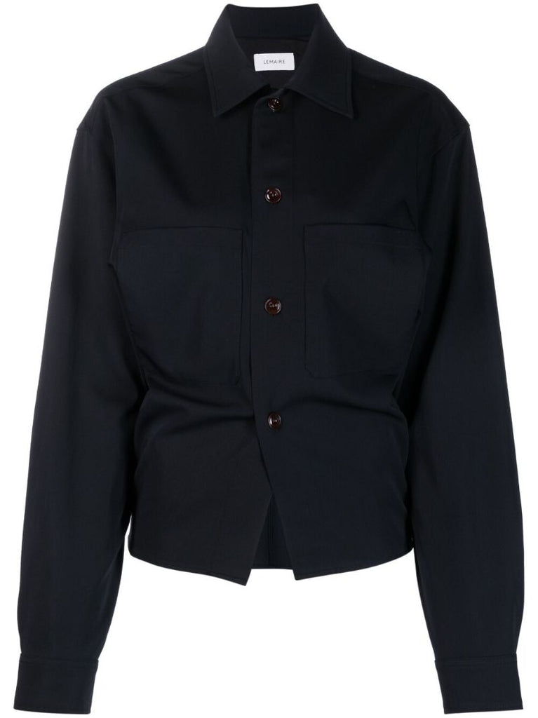 Black Virgin-wool Shirt