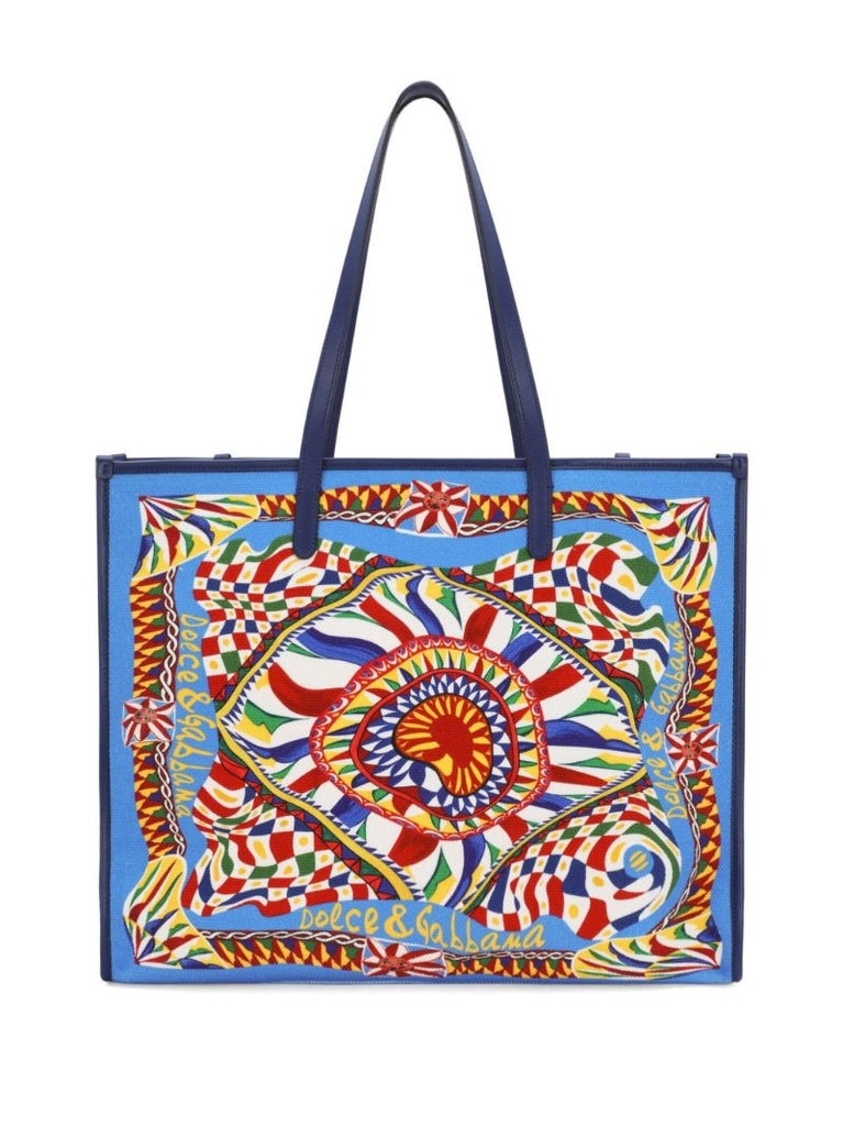 Multicolour Carretto Print Large Tote Bag