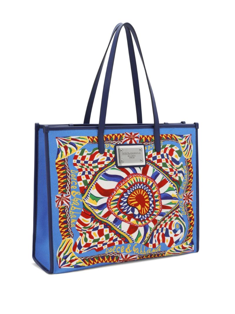 Multicolour Carretto Print Large Tote Bag