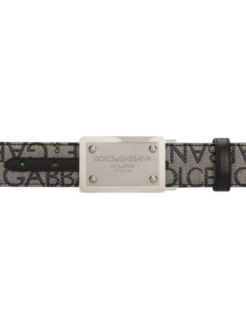 Grey Logo Plaque Belt
