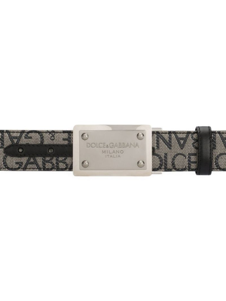 Grey Logo Plaque Belt