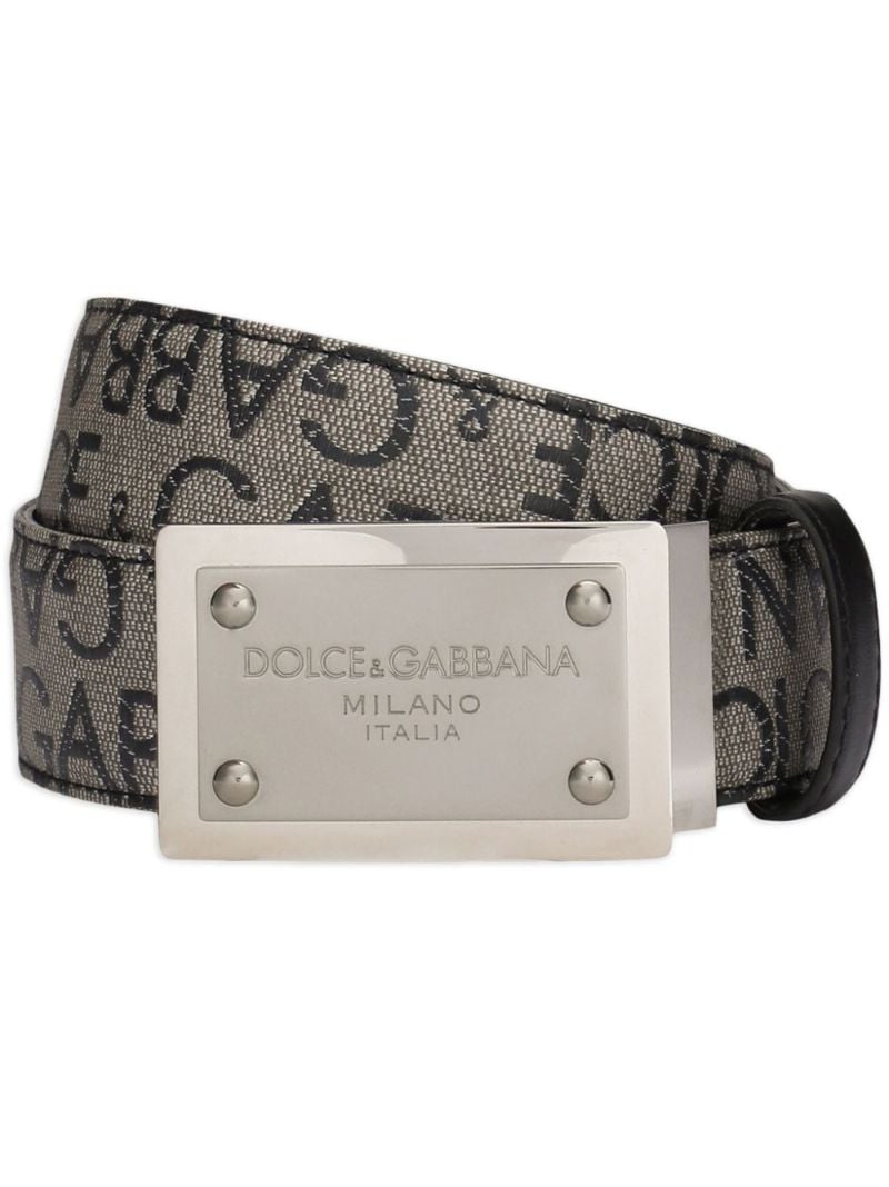 Grey Logo Plaque Belt