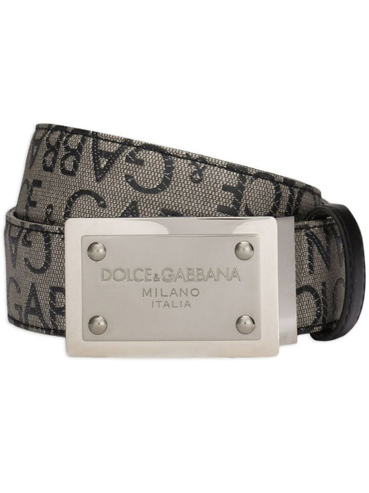 Grey Logo Plaque Belt