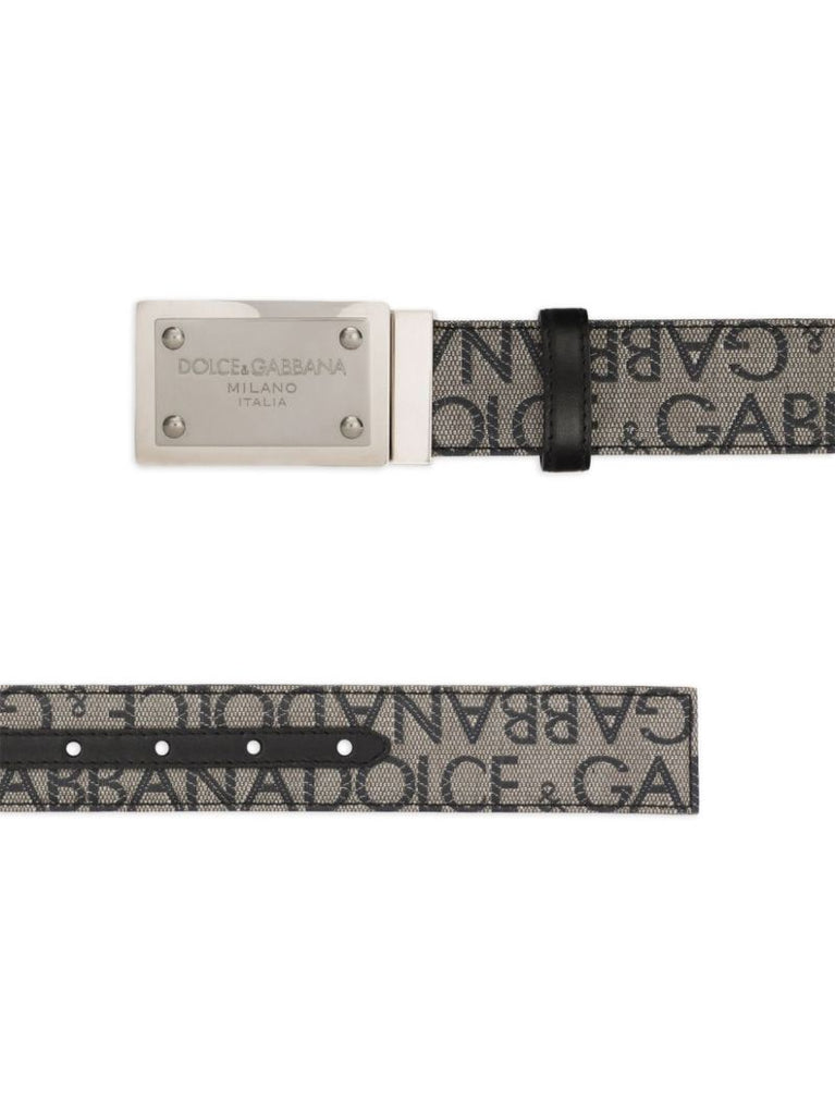 Grey Logo Plaque Belt