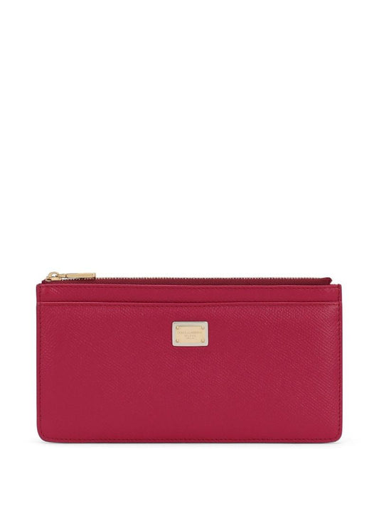 Red Dauphine Leather Wallet