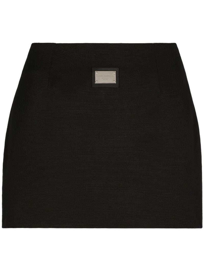Black Logo-plaque Mini Skirt