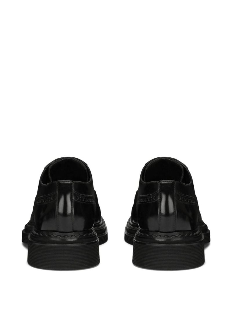 Black Francesina Leather Derby Shoes