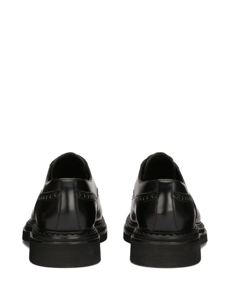 Black Francesina Leather Brogues