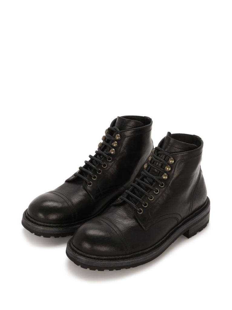 Black Leather Ankle Boots